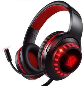 img 4 attached to 🎮 Enhance Your Gaming Experience with Pacrate Gaming Headset: Versatile Headphones for PC, PS4, Xbox One, Laptop - High-Quality Mic, Noise Cancelling, LED Lights, Deep Bass - Perfect for Kids & Adults!
