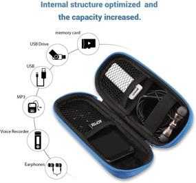 img 3 attached to 🎧 AGPTEK Carrying Case: Durable EVA Zipper Hard Case for Voice Recorders, MP3 Players, Earphones, and More