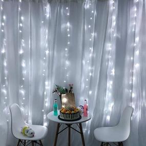 img 3 attached to 💡 YEOLEH String Lights Curtain - USB Powered Fairy Bedroom Wall Party Lights (White, 7.9Ft x 5.9Ft)