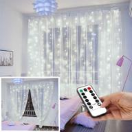 💡 yeoleh string lights curtain - usb powered fairy bedroom wall party lights (white, 7.9ft x 5.9ft) logo