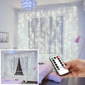 img 4 attached to 💡 YEOLEH String Lights Curtain - USB Powered Fairy Bedroom Wall Party Lights (White, 7.9Ft x 5.9Ft)