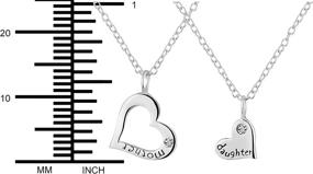 img 3 attached to 👩 Set of 2 Mother Daughter Necklaces: High-Quality .925 Sterling Silver Crystal Heart Charm & Heart-shaped Cut Out Pendants