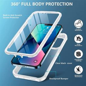 img 2 attached to 📱 Red2Fire Protective Case for iPhone 13 6.1 inch - Built-in Screen Protector, 360° Full Body Cover, Lightweight Slim Design - Shockproof Clear Phone Case (White)