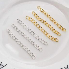 img 1 attached to 🔗 100pcs 50mm x 4mm Extender Chains Tail Chain Removable Extension Chain – Ideal for DIY Jewelry Making of Necklaces, Bracelets, Anklets, and Key Chains in Gold and Silver