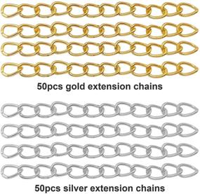 img 3 attached to 🔗 100pcs 50mm x 4mm Extender Chains Tail Chain Removable Extension Chain – Ideal for DIY Jewelry Making of Necklaces, Bracelets, Anklets, and Key Chains in Gold and Silver