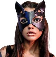 🐱 dibests sexy cosplay leather mask: unleash your inner catwoman in halloween rave masquerades logo