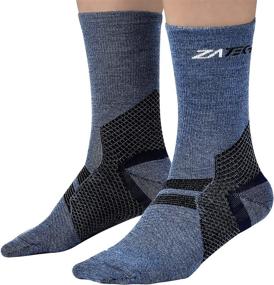 img 1 attached to 🧦 ZaTech Merino Plantar Fasciitis Relief Compression Socks - Light Micro Crew