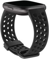🖤 fitbit versa family accessory band in small, official fitbit product – sport edition, black logo