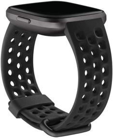 img 4 attached to 🖤 Fitbit Versa Family Accessory Band in Small, Official Fitbit Product – Sport Edition, Black