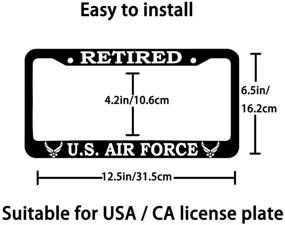 img 3 attached to 🚀 Черный алюминиевый держатель автомобильных номерных знаков для рамки номерного знака Военно-воздушных сил США на пенсии - 12,5' x 6,5' - Держатель номерного знака ВВС США
