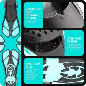 img 2 attached to CAPAS Swim Fins: Adjustable Open Heel Flippers for Snorkeling & Diving - Perfect for Men, Women, and Youth!