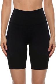 img 3 attached to 🏃 High Waist Stelle Women's Workout Shorts/Biker Shorts 8"/5" with Side Pockets - Essential for Running, Yoga, and Fitness