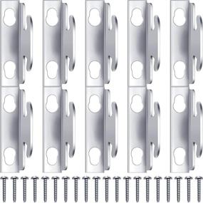 img 4 attached to Enhance your Curtain Hanging Experience with Funrous Curtain Rod Bracket Hooks - Adjustable Rod Sets with Screws and Support Hanger (5 Sets)