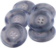 🧵 mibo urea resin sewing button, 4-hole, classic round shape, pack of 6 (40l, 1 inch, light blue) logo