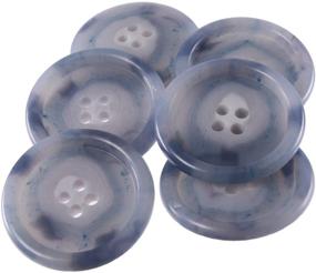 img 2 attached to 🧵 Mibo Urea Resin Sewing Button, 4-Hole, Classic Round Shape, Pack of 6 (40L, 1 Inch, Light Blue)