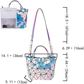 img 3 attached to 👜 Hartlermoon Geometric Luminous Holographic Reflective Women's Handbags & Wallets: Dazzling Totes for Modern Fashionistas