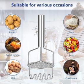 img 1 attached to 🥔 Stainless Steel Potato Masher and Ricer - Premium Heavy-Duty Dual-Press for Potatoes, Baby Food, Fruits, Vegetables, and Baking