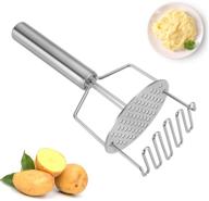 🥔 stainless steel potato masher and ricer - premium heavy-duty dual-press for potatoes, baby food, fruits, vegetables, and baking logo