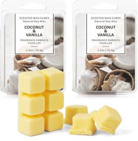 img 4 attached to 🥥 SCENTORINI Coconut Vanilla Wax Melts - Soy Scented Wax Cubes for Wax Warmers, 2 x 2.5 oz