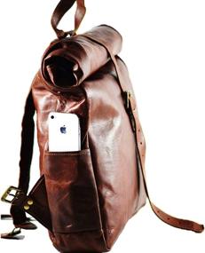 img 2 attached to 🎒 College Urban Vintage Leather Backpack