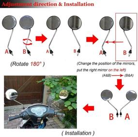 img 3 attached to Зеркало заднего вида GOOFIT 8 мм круглое черное - Идеально подходит для квадроциклов ATV 50-250 см³, скутеров, мотоциклов, питбайков, диртбайков и мопедов.