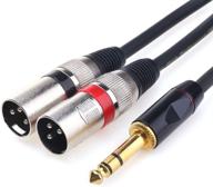 🔌 disino 1/4 trs to dual xlr male y-splitter stereo breakout cable - 1/4 inch(6.35mm) to 2 xlr patch cable - 10 ft/3m: high-quality audio splitting solution logo