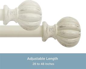 img 1 attached to 🪟 Enhance Your Windows with Kenney Rachel Standard Decorative Curtain Rod, 28-48", Antique White