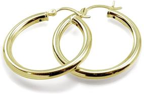 img 1 attached to Sterling Polished Hoop Earrings for Girls' Jewelry