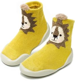 img 4 attached to 🧦 Comfortable Breathable Toddler Boys' Non-Skid Slipper Socks-Shoes