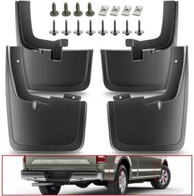 img 4 attached to 🚗 A-Premium Mud Guards Mudflaps Compatible with Fender Flares | Ford F-150 F150 2015-2018 Pickup | Front & Rear 4-PC Set