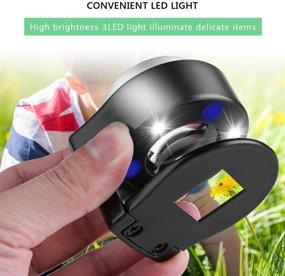 img 1 attached to 🔎 30X Coin Magnifier: USB Rechargeable 6 LED Lights, Portable Metal Eye Loupe Sewing Magnifying Glass - Ideal for Textile, Optical, Jewelry, Coins, Currency, Stamps (Black)