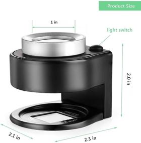 img 2 attached to 🔎 30X Coin Magnifier: USB Rechargeable 6 LED Lights, Portable Metal Eye Loupe Sewing Magnifying Glass - Ideal for Textile, Optical, Jewelry, Coins, Currency, Stamps (Black)