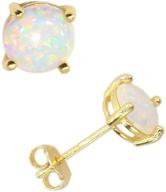 🔥 fire opal gemstone stud earrings for women and men in 14k yellow gold filled sterling silver with white, blue, pink, green, and black colors and diameter options of 3mm, 4mm, 5mm, and 6mm logo