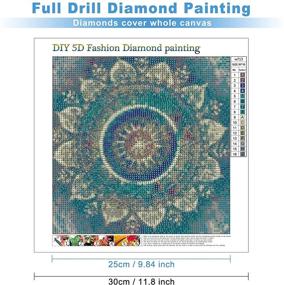 img 3 attached to 🎨 5D DIY Diamond Painting Kit by number, Full Drill Round Beads Crystal Rhinestone Picture Supplies Arts Craft Wall Sticker Decor with Indian Pattern - 12x12in - MXJSUA