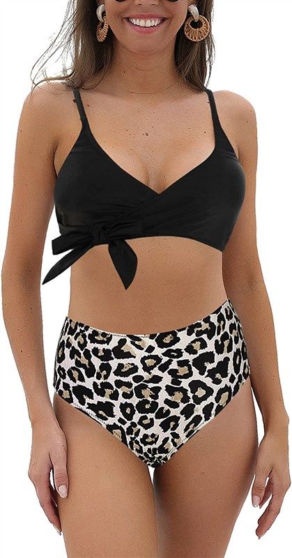 Blooming Jelly Womens High Cut Bikini Sets Halter Cheeky Swimsuit Deep V Neck Sexy Two Piece Bathing Suits