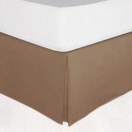 queen bed skirt - 300 thread count 100% egyptian cotton sateen solid - 22-inch drop length - taupe solid (queen) логотип
