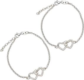 img 4 attached to Sterling Silver Double Bracelet Daughter Girls' Jewelry