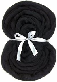 img 4 attached to 🧶 Black 21um Merino Wool Roving Top - Needle Felting Craft Supplies (-3.5OZ) - DIY Materials