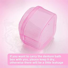 img 1 attached to 🦷 Dental Retainer and Denture Storage Case - Leak Proof with Lid, Waterproof Pink Orthodontic Container for Cleaning, Soaking, and Mouthguard Storage
