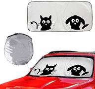 🌞 homeya windshield sun shade: cute cartoon design, foldable anti-glare visor to combat uv radiation - 59x33 inch, perfect gift for cars, suvs, and trucks logo