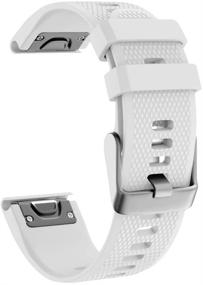 img 4 attached to 🔌 ISABAKE Soft Silicone 22mm Replacement Band for Garmin Fenix 5 Plus/6 Pro/Forerunner 935/945/Approach S60/Quatix 5 - White