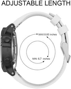 img 1 attached to 🔌 ISABAKE Soft Silicone 22mm Replacement Band for Garmin Fenix 5 Plus/6 Pro/Forerunner 935/945/Approach S60/Quatix 5 - White