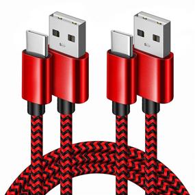 img 4 attached to 🔴 Кабель зарядки USB C длиной 10 футов, 2 шт., быстрая зарядка, дополнительно длинный плетеный кабель типа C для телефона, совместимый с Samsung Galaxy S21 S10 S9 S8, контроллер PS5 - красный