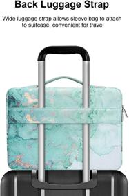 img 1 attached to 🎒 MOSISO 360 Protective Laptop Sleeve – Watercolor Marble Bag with Belt, Green (13-13.3 inch MacBook Pro/Air, Notebook)