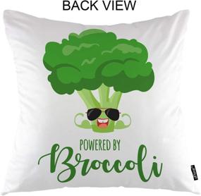 img 3 attached to 🥦 oFloral Broccoli Throw Pillow Covers - Muscle Broccoli Wearing Sunglasses - Cute Cabbage Plant Decorative Pillow Case - 18"x18" Pillowcase - Home Decor for Sofa Bedroom Livingroom