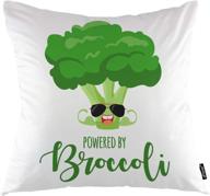 🥦 ofloral broccoli throw pillow covers - muscle broccoli wearing sunglasses - cute cabbage plant decorative pillow case - 18"x18" pillowcase - home decor for sofa bedroom livingroom логотип