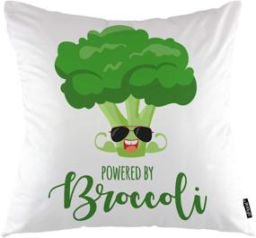 img 4 attached to 🥦 oFloral Broccoli Throw Pillow Covers - Muscle Broccoli Wearing Sunglasses - Cute Cabbage Plant Decorative Pillow Case - 18"x18" Pillowcase - Home Decor for Sofa Bedroom Livingroom