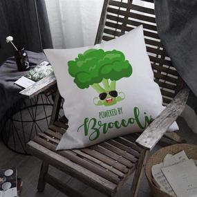 img 1 attached to 🥦 oFloral Broccoli Throw Pillow Covers - Muscle Broccoli Wearing Sunglasses - Cute Cabbage Plant Decorative Pillow Case - 18"x18" Pillowcase - Home Decor for Sofa Bedroom Livingroom