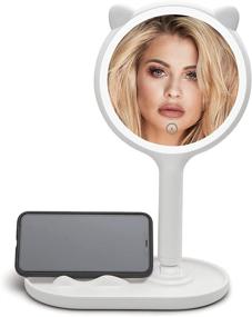 img 4 attached to 💡 Enhance Your Makeup Routine with SGUTEN's Portable Lighted Table Makeup Mirror: Rechargeable, LED-Lit Vanity Desk Mirror in White