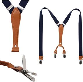 img 3 attached to 👔 Biotetri Adjustable Leather Burgundy Men's Suspenders: Stylish Accessories for Men